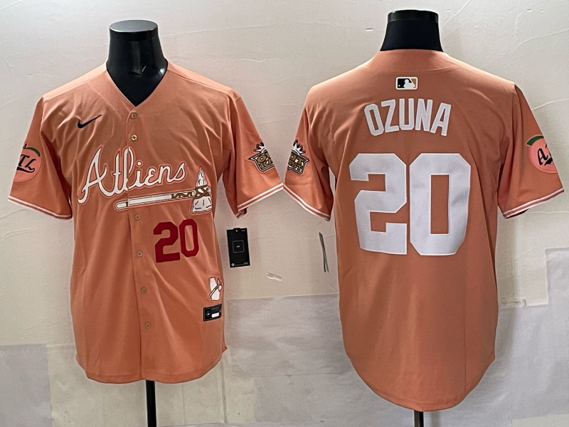 Men Atlanta Braves #20 Ozuna orange 2025 Nike MLB Jersey style 11->atlanta braves->MLB Jersey